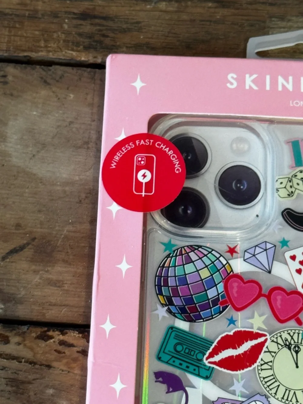 NIB Skinny Dip Cowgirl New York Disco Ball iPhone 13/14 Pro Case w/Strap